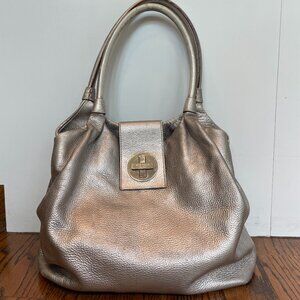 Kate Spade Silver Triple Compartment Shoulder Bag